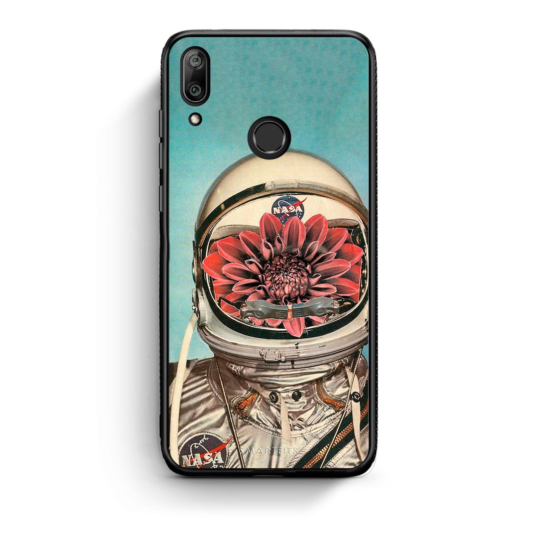Huawei Y7 2019 Nasa Bloom θήκη από τη Smartfits με σχέδιο στο πίσω μέρος και μαύρο περίβλημα | Smartphone case with colorful back and black bezels by Smartfits