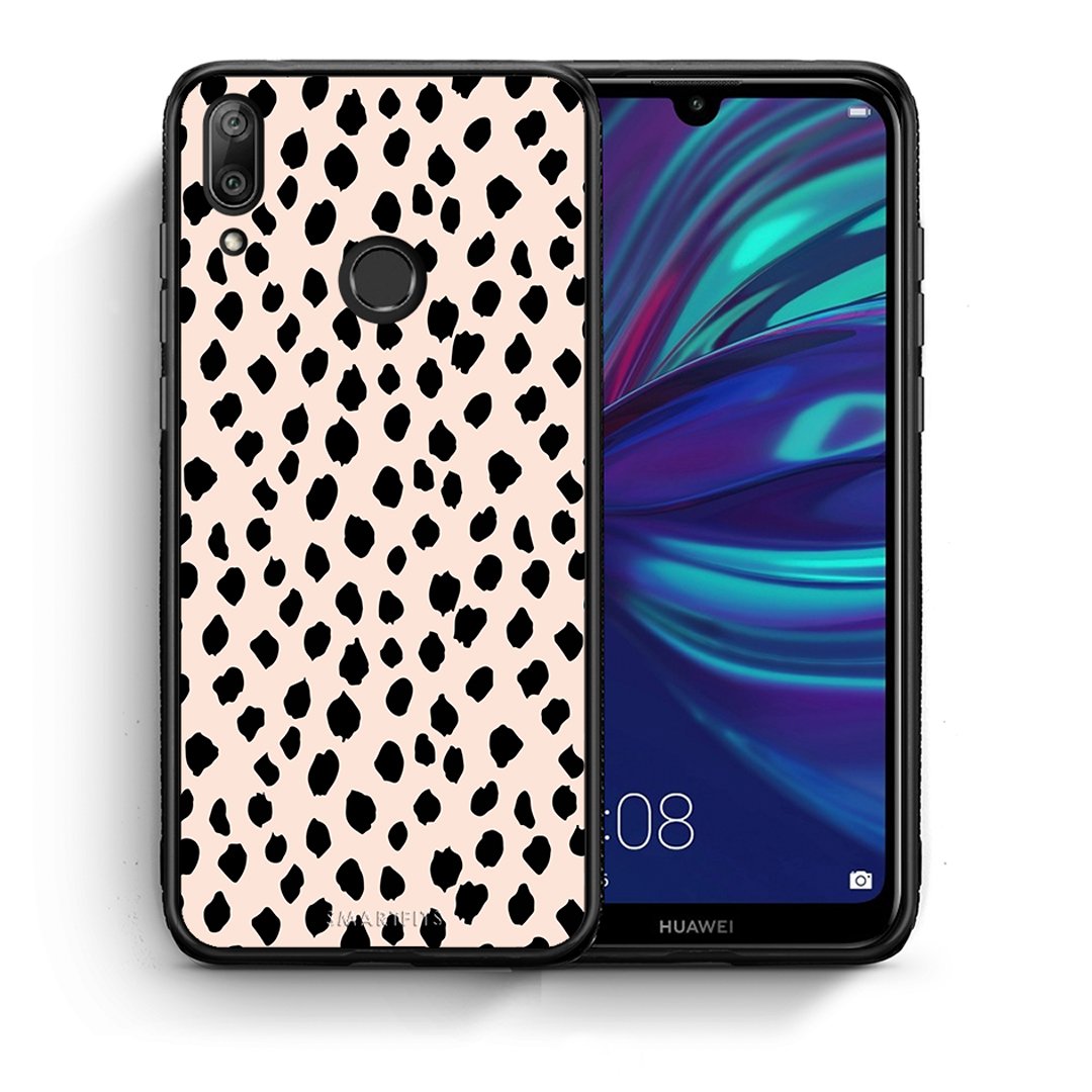 Θήκη Huawei Y7 2019 New Polka Dots από τη Smartfits με σχέδιο στο πίσω μέρος και μαύρο περίβλημα | Huawei Y7 2019 New Polka Dots case with colorful back and black bezels
