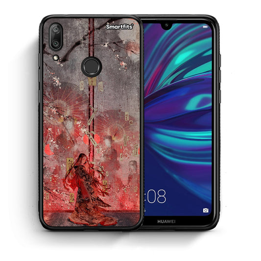 Θήκη Huawei Y7 2019 Nezuko Kamado από τη Smartfits με σχέδιο στο πίσω μέρος και μαύρο περίβλημα | Huawei Y7 2019 Nezuko Kamado case with colorful back and black bezels