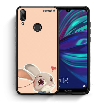 Θήκη Huawei Y7 2019 Nick Wilde And Judy Hopps Love 2 από τη Smartfits με σχέδιο στο πίσω μέρος και μαύρο περίβλημα | Huawei Y7 2019 Nick Wilde And Judy Hopps Love 2 case with colorful back and black bezels