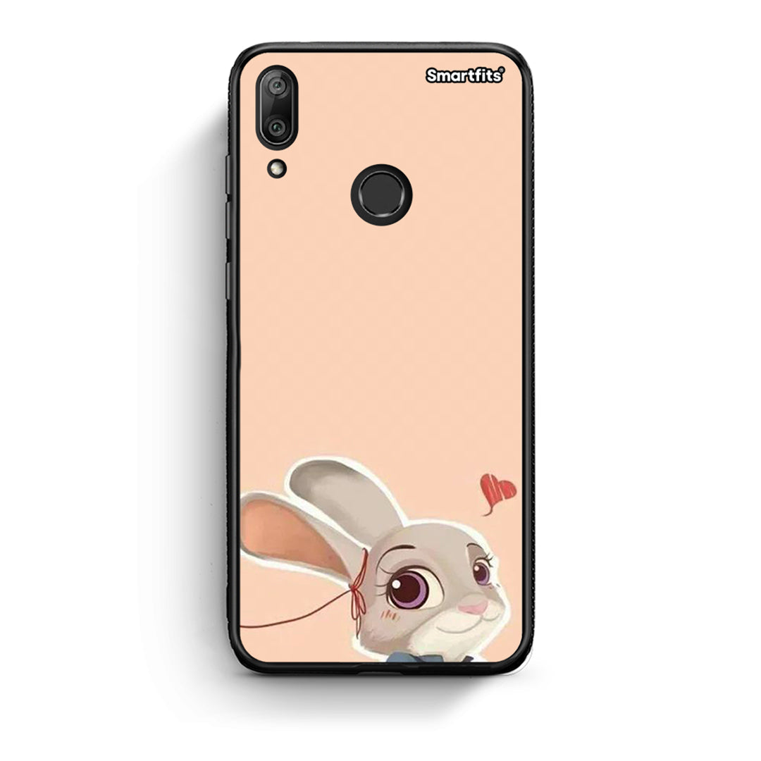 Huawei Y7 2019 Nick Wilde And Judy Hopps Love 2 θήκη από τη Smartfits με σχέδιο στο πίσω μέρος και μαύρο περίβλημα | Smartphone case with colorful back and black bezels by Smartfits