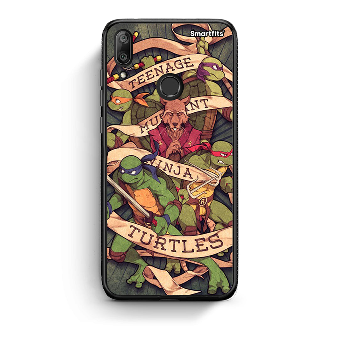 Huawei Y7 2019 Ninja Turtles θήκη από τη Smartfits με σχέδιο στο πίσω μέρος και μαύρο περίβλημα | Smartphone case with colorful back and black bezels by Smartfits