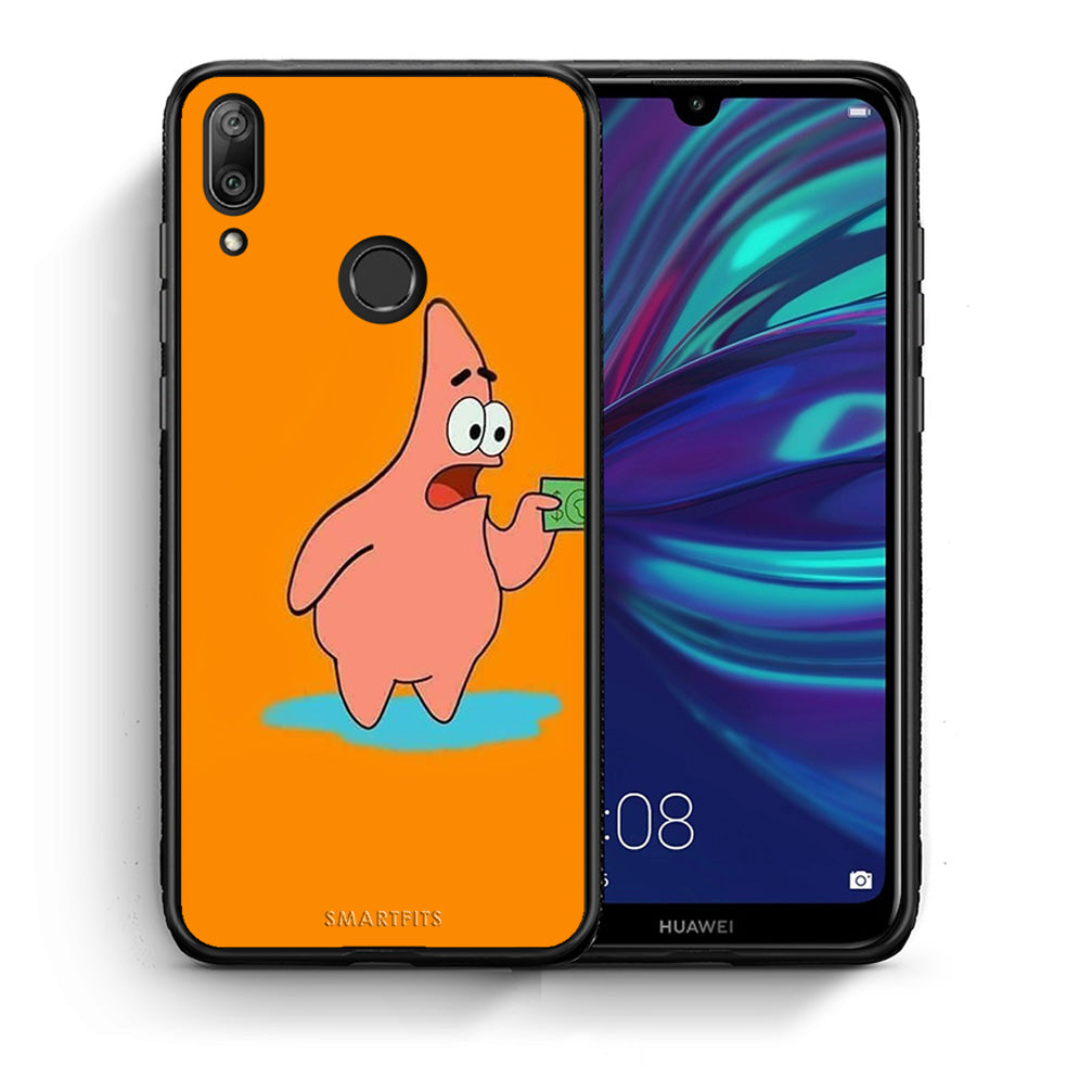 Θήκη Αγίου Βαλεντίνου Huawei Y7 2019 No Money 1 από τη Smartfits με σχέδιο στο πίσω μέρος και μαύρο περίβλημα | Huawei Y7 2019 No Money 1 case with colorful back and black bezels