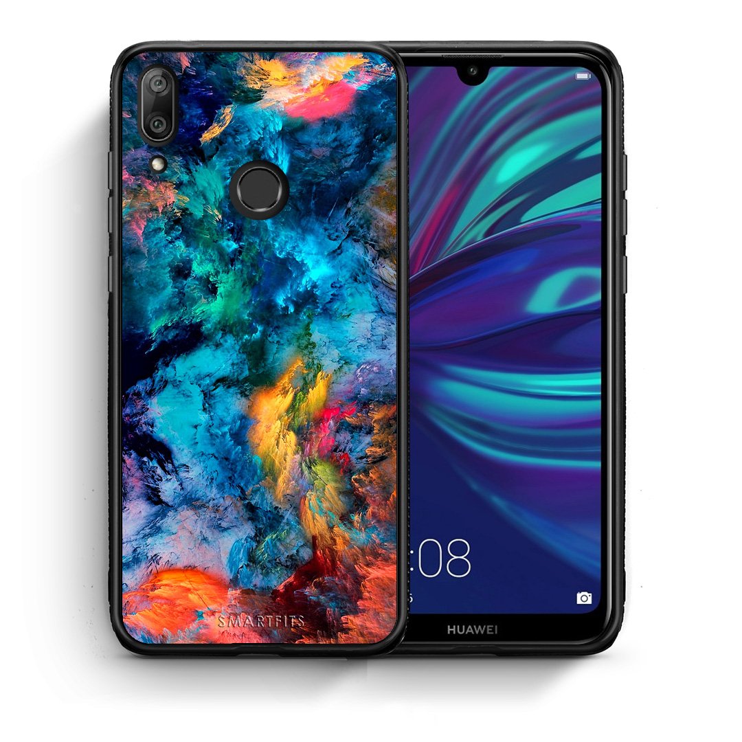 Θήκη Huawei Y7 2019 Crayola Paint από τη Smartfits με σχέδιο στο πίσω μέρος και μαύρο περίβλημα | Huawei Y7 2019 Crayola Paint case with colorful back and black bezels