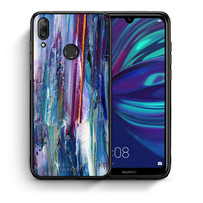 Θήκη Huawei Y7 2019 Winter Paint από τη Smartfits με σχέδιο στο πίσω μέρος και μαύρο περίβλημα | Huawei Y7 2019 Winter Paint case with colorful back and black bezels