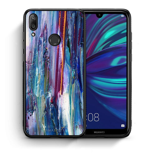Θήκη Huawei Y7 2019 Winter Paint από τη Smartfits με σχέδιο στο πίσω μέρος και μαύρο περίβλημα | Huawei Y7 2019 Winter Paint case with colorful back and black bezels