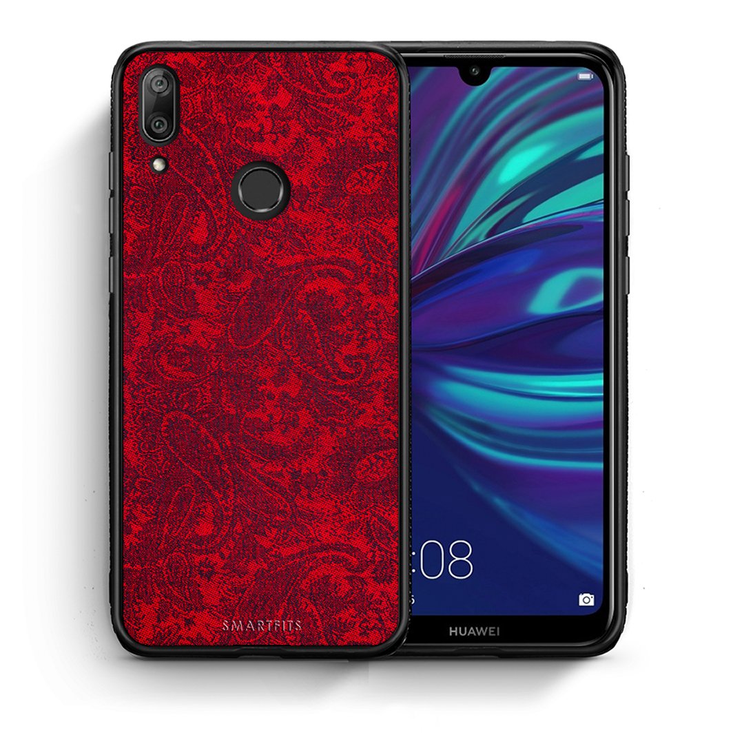 Θήκη Huawei Y7 2019 Paisley Cashmere από τη Smartfits με σχέδιο στο πίσω μέρος και μαύρο περίβλημα | Huawei Y7 2019 Paisley Cashmere case with colorful back and black bezels