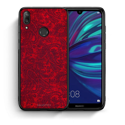 Θήκη Huawei Y7 2019 Paisley Cashmere από τη Smartfits με σχέδιο στο πίσω μέρος και μαύρο περίβλημα | Huawei Y7 2019 Paisley Cashmere case with colorful back and black bezels