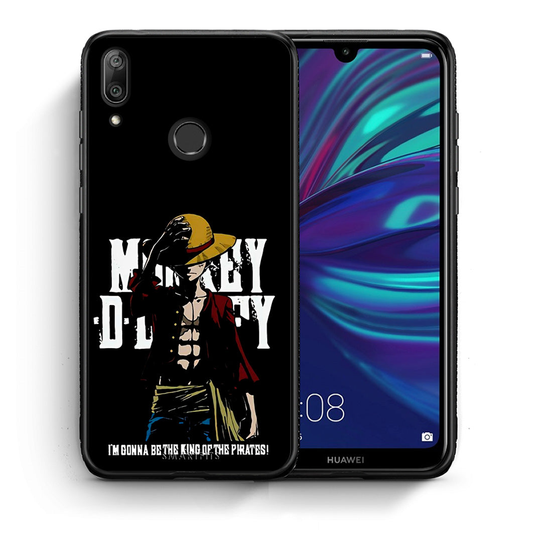 Θήκη Huawei Y7 2019 Pirate King από τη Smartfits με σχέδιο στο πίσω μέρος και μαύρο περίβλημα | Huawei Y7 2019 Pirate King case with colorful back and black bezels