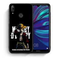 Thumbnail for Θήκη Huawei Y7 2019 Pirate King από τη Smartfits με σχέδιο στο πίσω μέρος και μαύρο περίβλημα | Huawei Y7 2019 Pirate King case with colorful back and black bezels