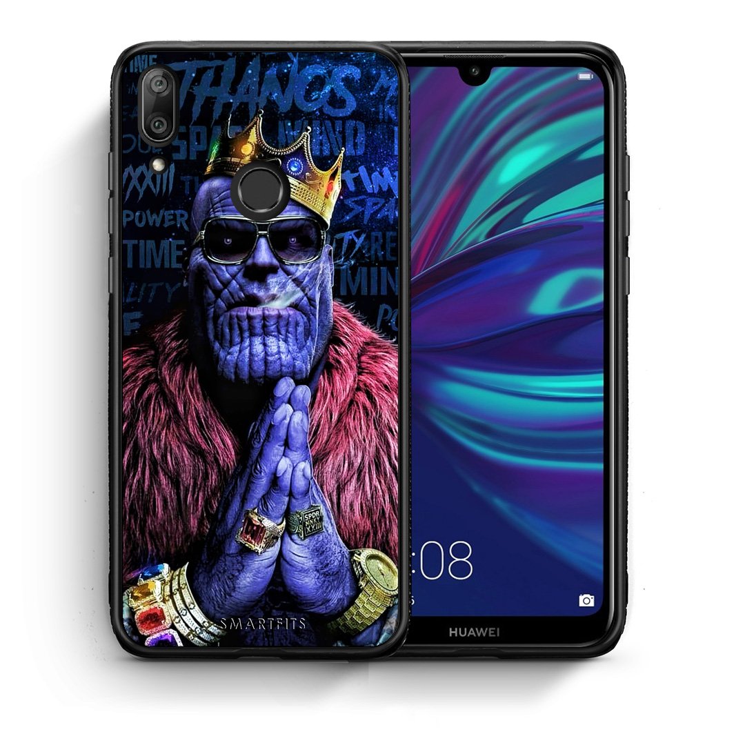 Θήκη Huawei Y7 2019 Thanos PopArt από τη Smartfits με σχέδιο στο πίσω μέρος και μαύρο περίβλημα | Huawei Y7 2019 Thanos PopArt case with colorful back and black bezels