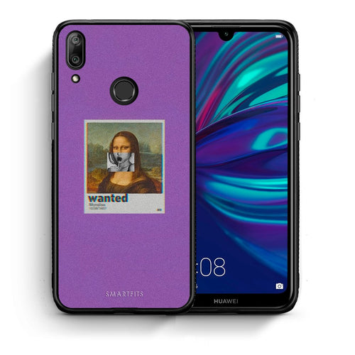 Θήκη Huawei Y7 2019 Monalisa Popart από τη Smartfits με σχέδιο στο πίσω μέρος και μαύρο περίβλημα | Huawei Y7 2019 Monalisa Popart case with colorful back and black bezels