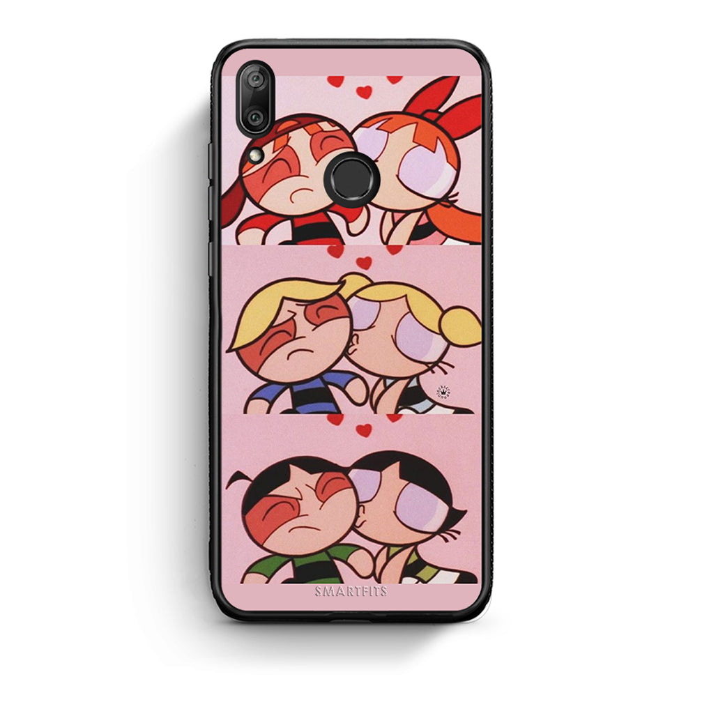 Huawei Y7 2019 Puff Love Θήκη Αγίου Βαλεντίνου από τη Smartfits με σχέδιο στο πίσω μέρος και μαύρο περίβλημα | Smartphone case with colorful back and black bezels by Smartfits