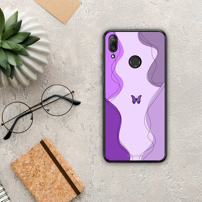 Purple Mariposa - Huawei Y7 2019 / Y7 Prime 2019 θήκη