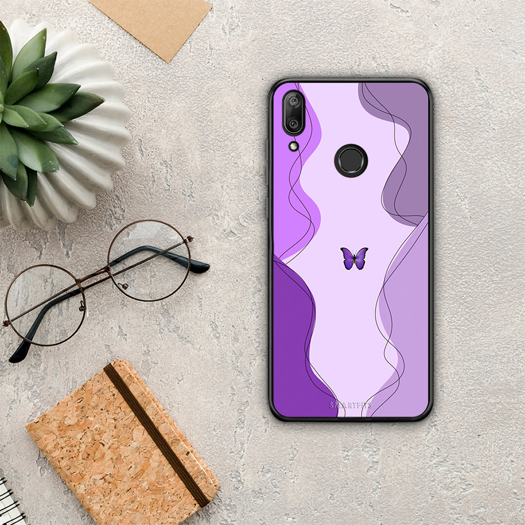 Purple Mariposa - Huawei Y7 2019 / Y7 Prime 2019 θήκη