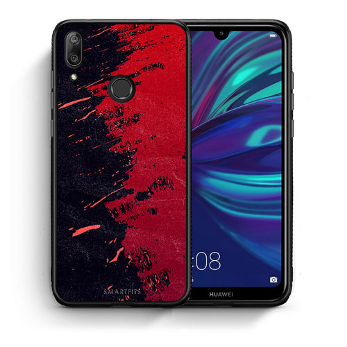 Θήκη Αγίου Βαλεντίνου Huawei Y7 2019 Red Paint από τη Smartfits με σχέδιο στο πίσω μέρος και μαύρο περίβλημα | Huawei Y7 2019 Red Paint case with colorful back and black bezels