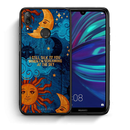 Θήκη Huawei Y7 2019 Screaming Sky από τη Smartfits με σχέδιο στο πίσω μέρος και μαύρο περίβλημα | Huawei Y7 2019 Screaming Sky case with colorful back and black bezels