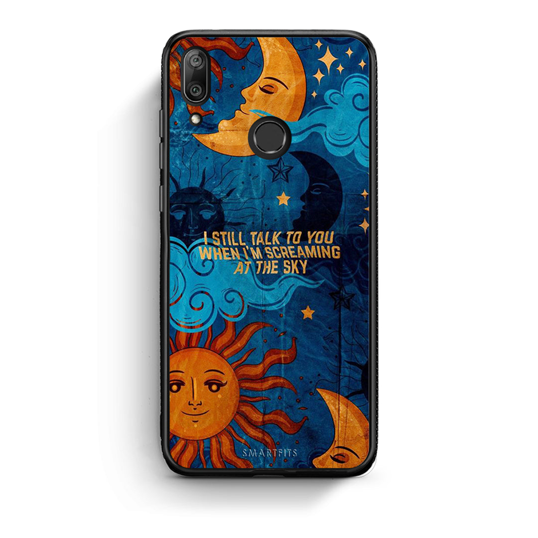 Huawei Y7 2019 Screaming Sky θήκη από τη Smartfits με σχέδιο στο πίσω μέρος και μαύρο περίβλημα | Smartphone case with colorful back and black bezels by Smartfits