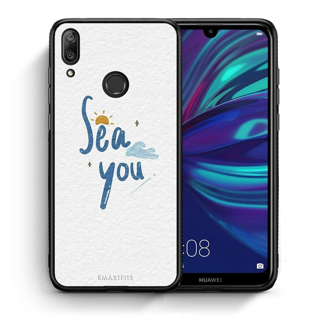 Θήκη Huawei Y7 2019 Sea You από τη Smartfits με σχέδιο στο πίσω μέρος και μαύρο περίβλημα | Huawei Y7 2019 Sea You case with colorful back and black bezels