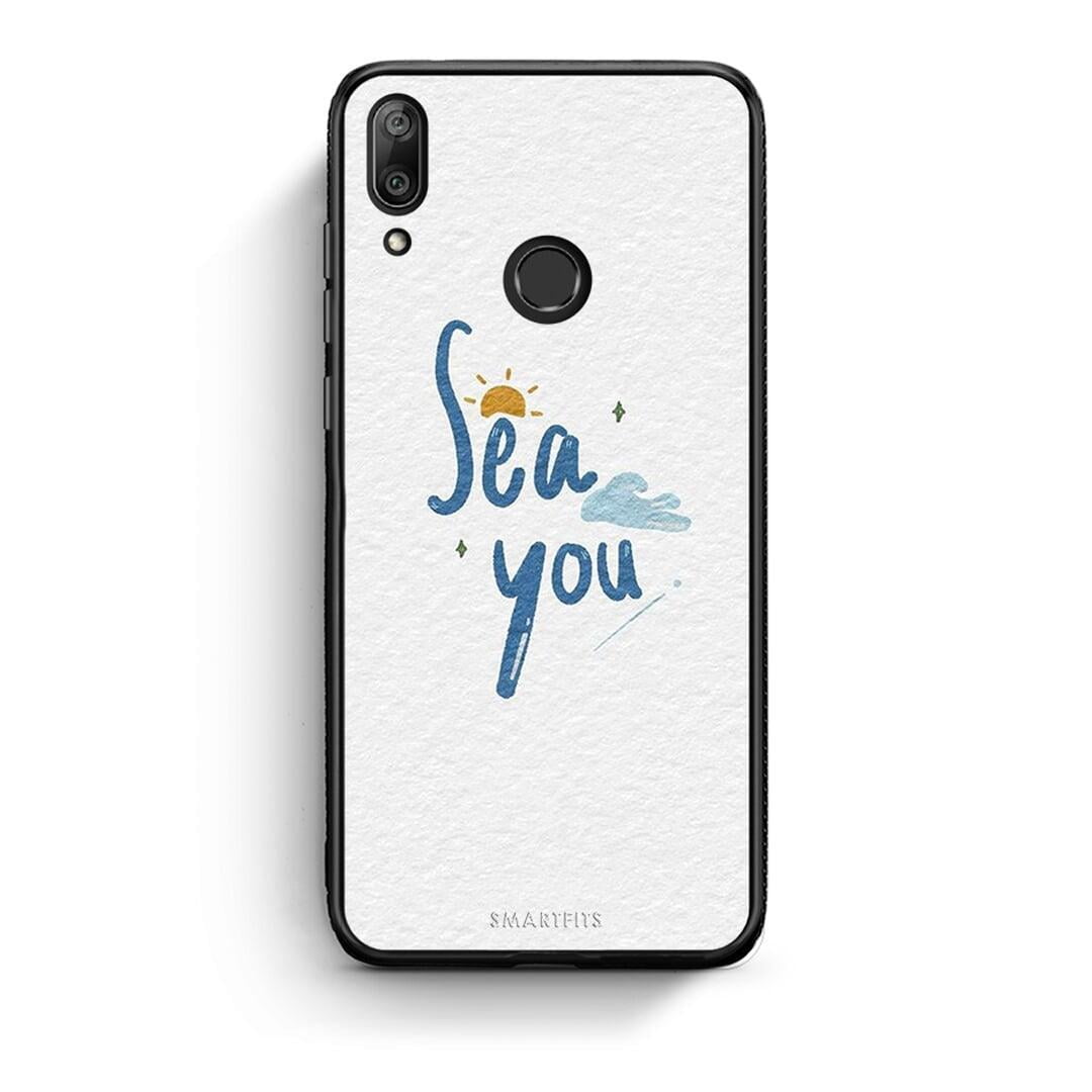Huawei Y7 2019 Sea You Θήκη από τη Smartfits με σχέδιο στο πίσω μέρος και μαύρο περίβλημα | Smartphone case with colorful back and black bezels by Smartfits