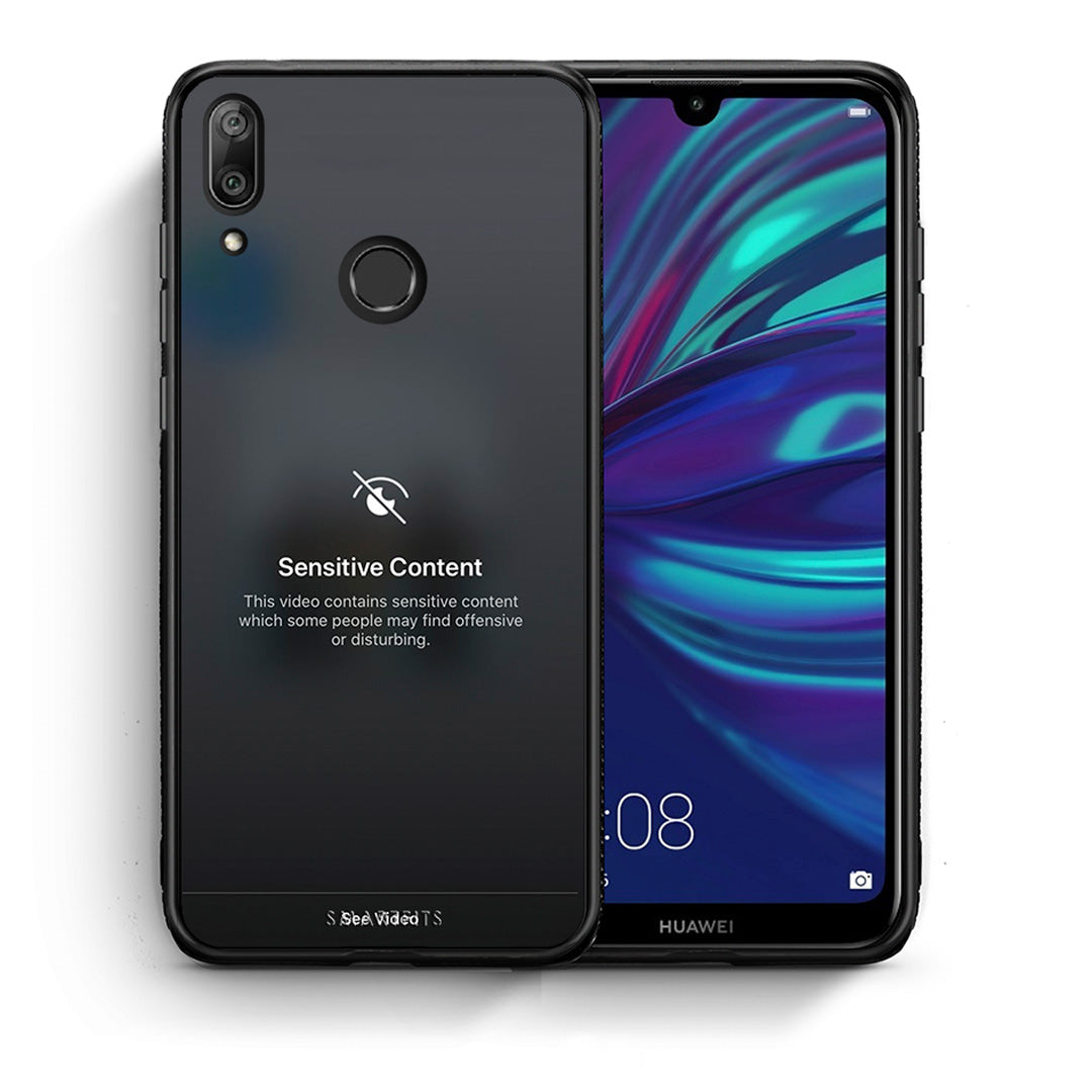 Θήκη Huawei Y7 2019 Sensitive Content από τη Smartfits με σχέδιο στο πίσω μέρος και μαύρο περίβλημα | Huawei Y7 2019 Sensitive Content case with colorful back and black bezels