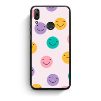 Thumbnail for Huawei Y7 2019 Smiley Faces θήκη από τη Smartfits με σχέδιο στο πίσω μέρος και μαύρο περίβλημα | Smartphone case with colorful back and black bezels by Smartfits