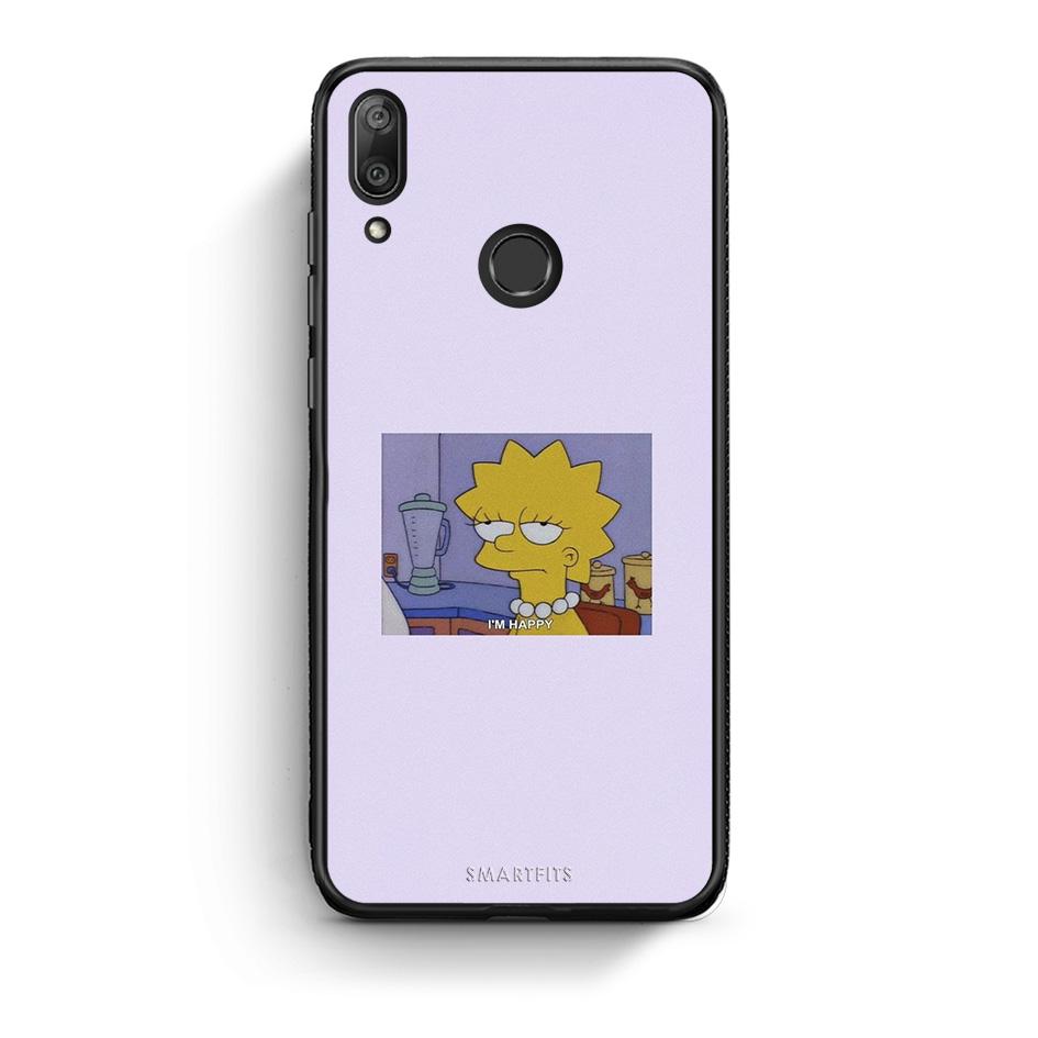 Huawei Y7 2019 So Happy θήκη από τη Smartfits με σχέδιο στο πίσω μέρος και μαύρο περίβλημα | Smartphone case with colorful back and black bezels by Smartfits