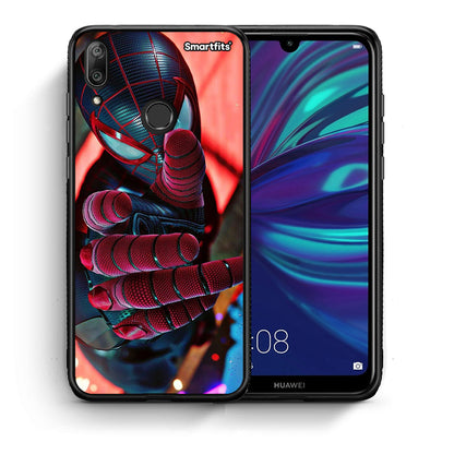Θήκη Huawei Y7 2019 Spider Hand από τη Smartfits με σχέδιο στο πίσω μέρος και μαύρο περίβλημα | Huawei Y7 2019 Spider Hand case with colorful back and black bezels