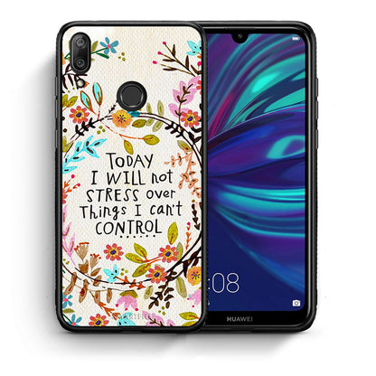 Θήκη Huawei Y7 2019 Stress Over από τη Smartfits με σχέδιο στο πίσω μέρος και μαύρο περίβλημα | Huawei Y7 2019 Stress Over case with colorful back and black bezels