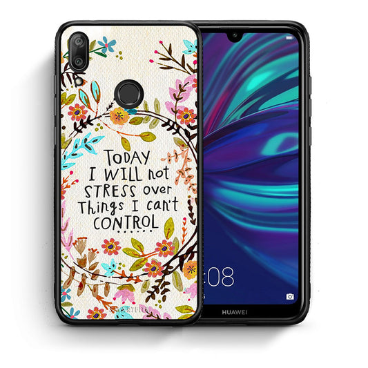 Θήκη Huawei Y7 2019 Stress Over από τη Smartfits με σχέδιο στο πίσω μέρος και μαύρο περίβλημα | Huawei Y7 2019 Stress Over case with colorful back and black bezels