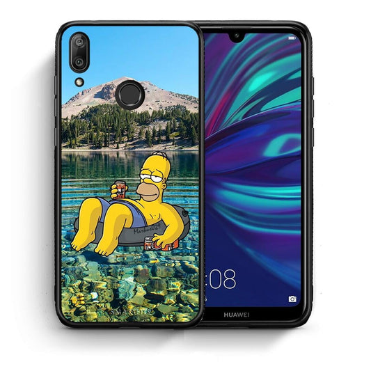 Θήκη Huawei Y7 2019 Summer Happiness από τη Smartfits με σχέδιο στο πίσω μέρος και μαύρο περίβλημα | Huawei Y7 2019 Summer Happiness case with colorful back and black bezels