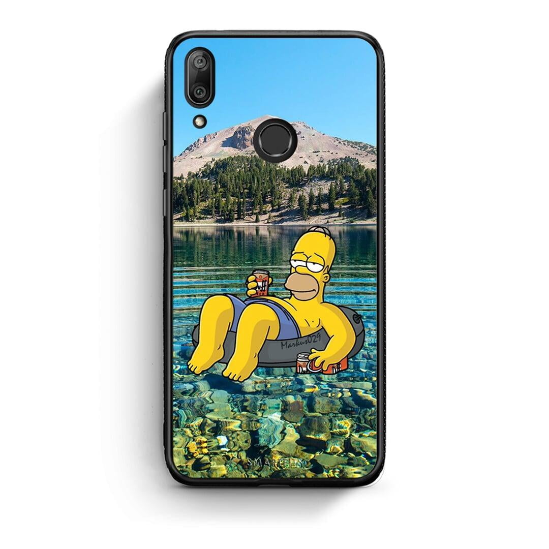 Huawei Y7 2019 Summer Happiness Θήκη από τη Smartfits με σχέδιο στο πίσω μέρος και μαύρο περίβλημα | Smartphone case with colorful back and black bezels by Smartfits