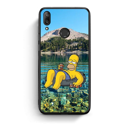 Huawei Y7 2019 Summer Happiness Θήκη από τη Smartfits με σχέδιο στο πίσω μέρος και μαύρο περίβλημα | Smartphone case with colorful back and black bezels by Smartfits