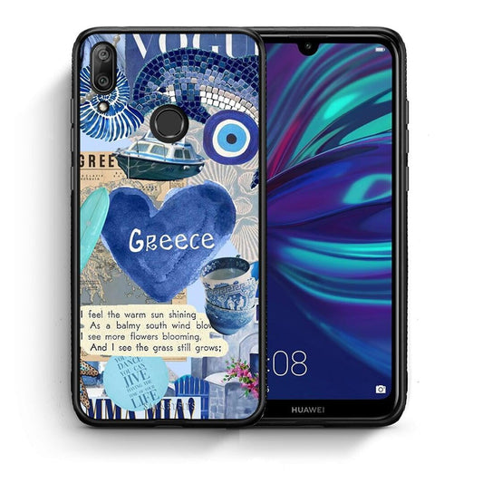 Θήκη Huawei Y7 2019 Summer In Greece από τη Smartfits με σχέδιο στο πίσω μέρος και μαύρο περίβλημα | Huawei Y7 2019 Summer In Greece case with colorful back and black bezels
