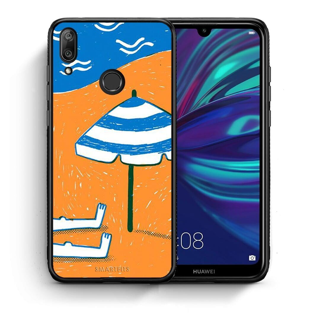 Θήκη Huawei Y7 2019 Summering από τη Smartfits με σχέδιο στο πίσω μέρος και μαύρο περίβλημα | Huawei Y7 2019 Summering case with colorful back and black bezels