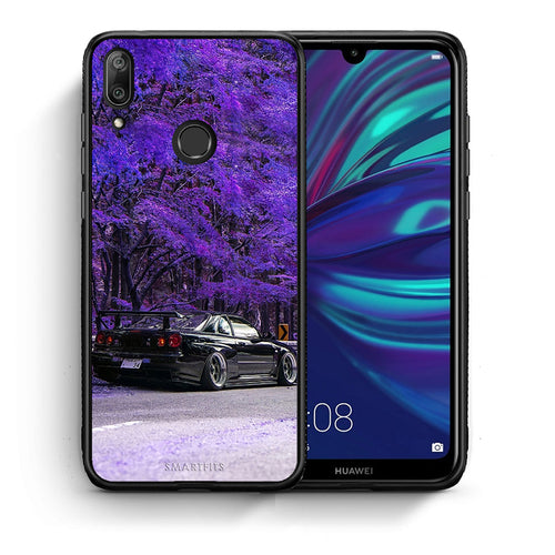 Θήκη Αγίου Βαλεντίνου Huawei Y7 2019 Super Car από τη Smartfits με σχέδιο στο πίσω μέρος και μαύρο περίβλημα | Huawei Y7 2019 Super Car case with colorful back and black bezels