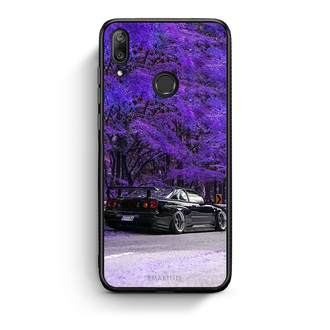Huawei Y7 2019 Super Car Θήκη Αγίου Βαλεντίνου από τη Smartfits με σχέδιο στο πίσω μέρος και μαύρο περίβλημα | Smartphone case with colorful back and black bezels by Smartfits