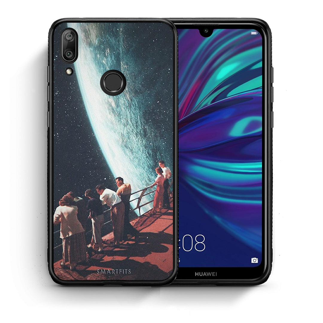 Θήκη Huawei Y7 2019 Surreal View από τη Smartfits με σχέδιο στο πίσω μέρος και μαύρο περίβλημα | Huawei Y7 2019 Surreal View case with colorful back and black bezels