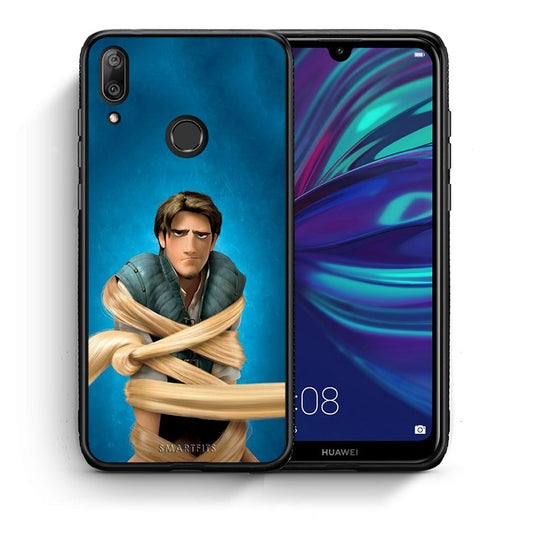 Θήκη Αγίου Βαλεντίνου Huawei Y7 2019 Tangled 1 από τη Smartfits με σχέδιο στο πίσω μέρος και μαύρο περίβλημα | Huawei Y7 2019 Tangled 1 case with colorful back and black bezels