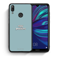 Thumbnail for Θήκη Huawei Y7 2019 Positive Text από τη Smartfits με σχέδιο στο πίσω μέρος και μαύρο περίβλημα | Huawei Y7 2019 Positive Text case with colorful back and black bezels