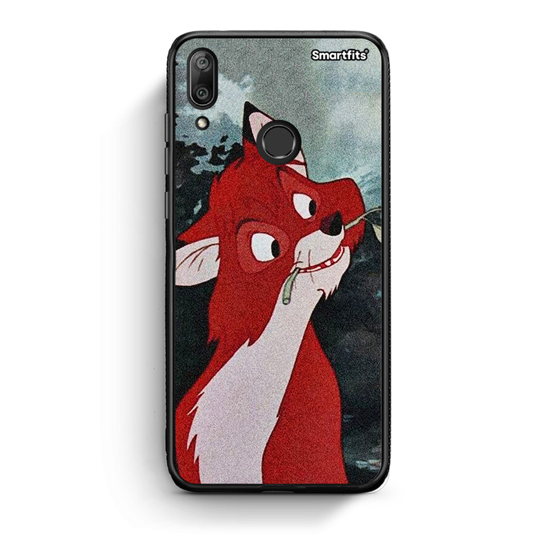 Huawei Y7 2019 Tod And Vixey Love 1 θήκη από τη Smartfits με σχέδιο στο πίσω μέρος και μαύρο περίβλημα | Smartphone case with colorful back and black bezels by Smartfits