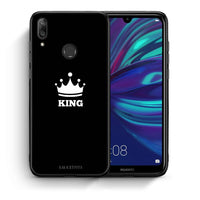 Thumbnail for Θήκη Huawei Y7 2019 King Valentine από τη Smartfits με σχέδιο στο πίσω μέρος και μαύρο περίβλημα | Huawei Y7 2019 King Valentine case with colorful back and black bezels