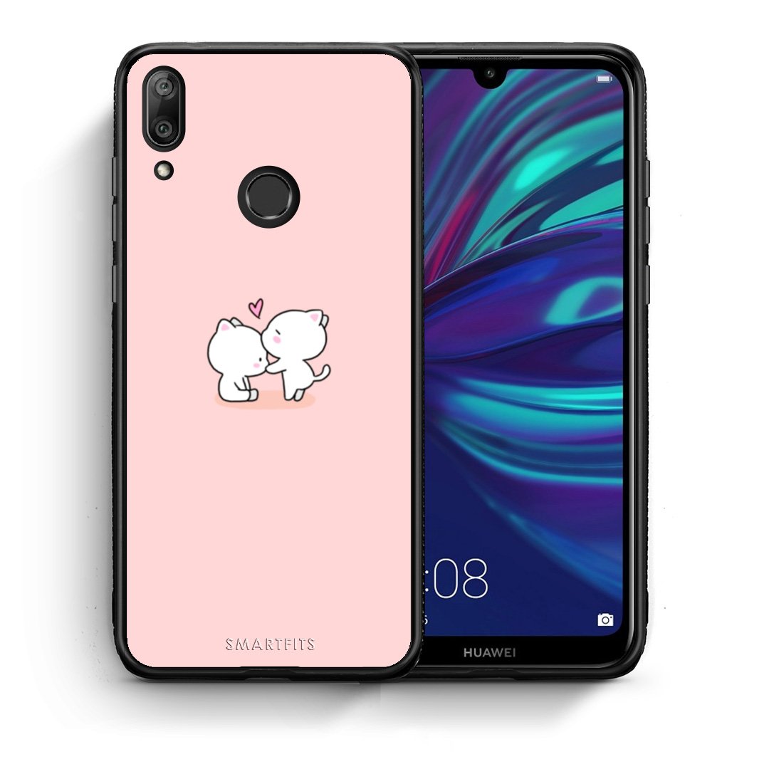 Θήκη Huawei Y7 2019 Love Valentine από τη Smartfits με σχέδιο στο πίσω μέρος και μαύρο περίβλημα | Huawei Y7 2019 Love Valentine case with colorful back and black bezels