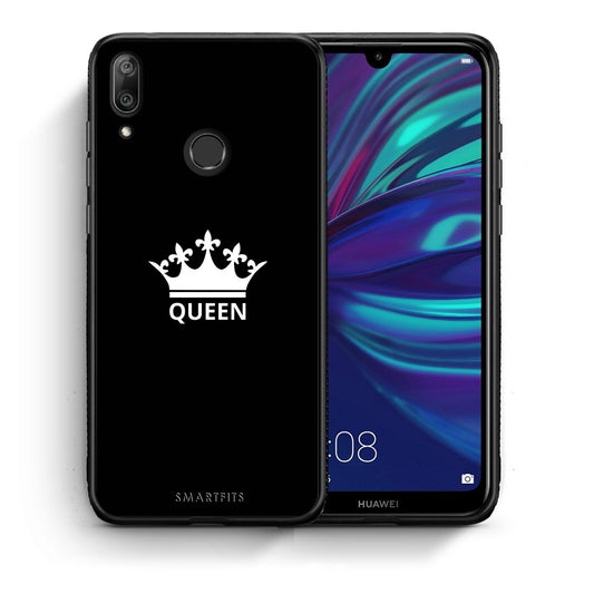 Θήκη Huawei Y7 2019 Queen Valentine από τη Smartfits με σχέδιο στο πίσω μέρος και μαύρο περίβλημα | Huawei Y7 2019 Queen Valentine case with colorful back and black bezels