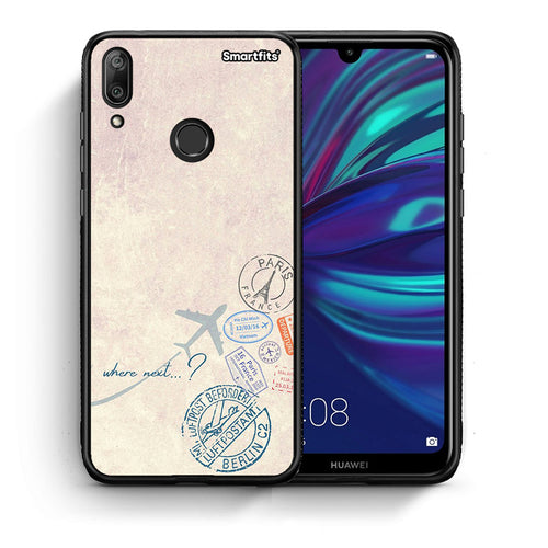 Θήκη Huawei Y7 2019 Where Next από τη Smartfits με σχέδιο στο πίσω μέρος και μαύρο περίβλημα | Huawei Y7 2019 Where Next case with colorful back and black bezels