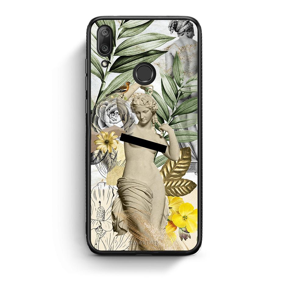 Huawei Y7 2019 Woman Statue θήκη από τη Smartfits με σχέδιο στο πίσω μέρος και μαύρο περίβλημα | Smartphone case with colorful back and black bezels by Smartfits