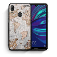 Thumbnail for Θήκη Huawei Y7 2019 World Map από τη Smartfits με σχέδιο στο πίσω μέρος και μαύρο περίβλημα | Huawei Y7 2019 World Map case with colorful back and black bezels