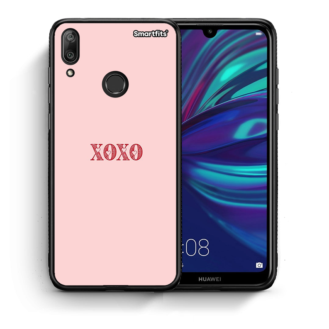 Θήκη Huawei Y7 2019 XOXO Love από τη Smartfits με σχέδιο στο πίσω μέρος και μαύρο περίβλημα | Huawei Y7 2019 XOXO Love case with colorful back and black bezels