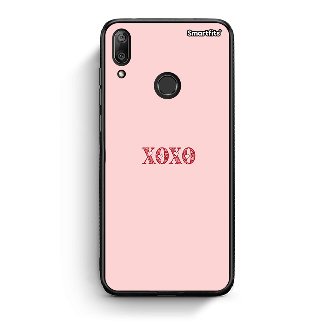 Huawei Y7 2019 XOXO Love θήκη από τη Smartfits με σχέδιο στο πίσω μέρος και μαύρο περίβλημα | Smartphone case with colorful back and black bezels by Smartfits