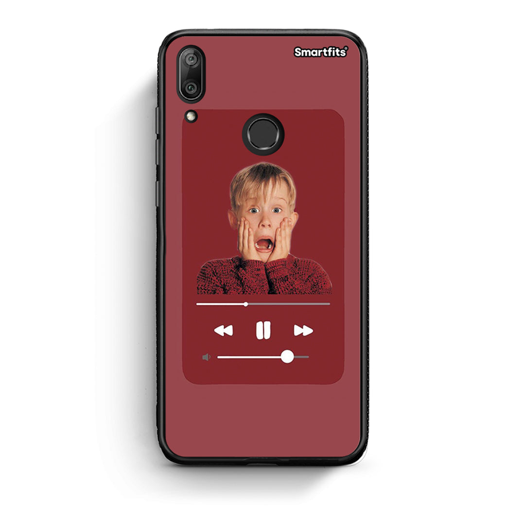 Huawei Y7 2019 Xmas Alone Music θήκη από τη Smartfits με σχέδιο στο πίσω μέρος και μαύρο περίβλημα | Smartphone case with colorful back and black bezels by Smartfits